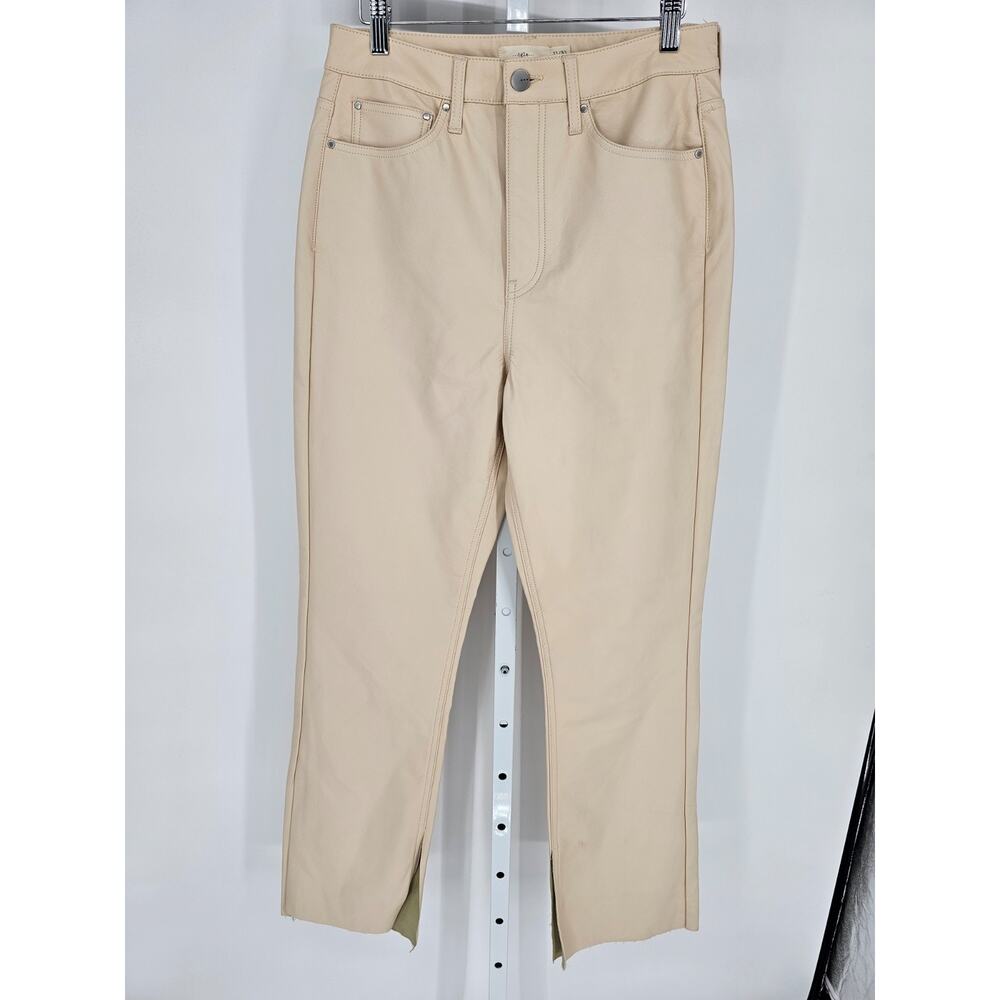 tgla Juniors Sz 11 (30") Straight Leg Vegan Leather Pants Light Tan